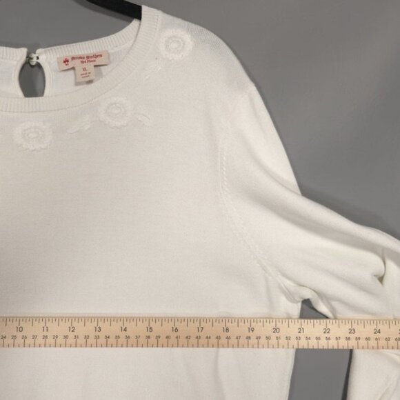 Brooks Brothers Red Fleece Women's Knit Sweater Ivory Embroidered Floral Size XL - Picture 4 of 9